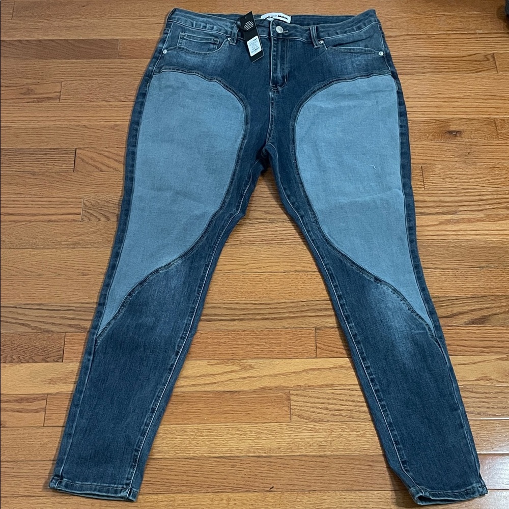 Fashion Nova Blue and Gray Skinny Jeans - Picture 2 of 7